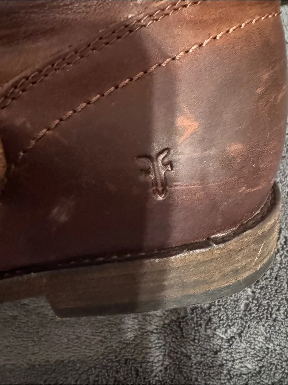 Frye Distressed Brown Leather Harness Boot